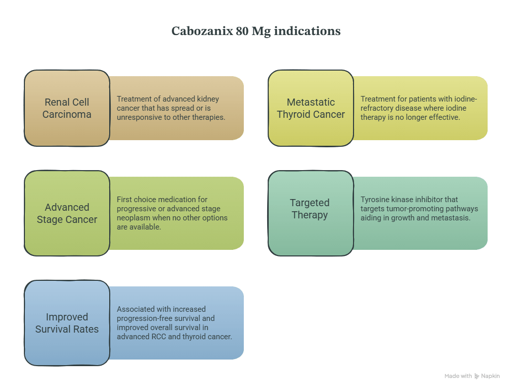 Indications of Cabozanix 80 Mg