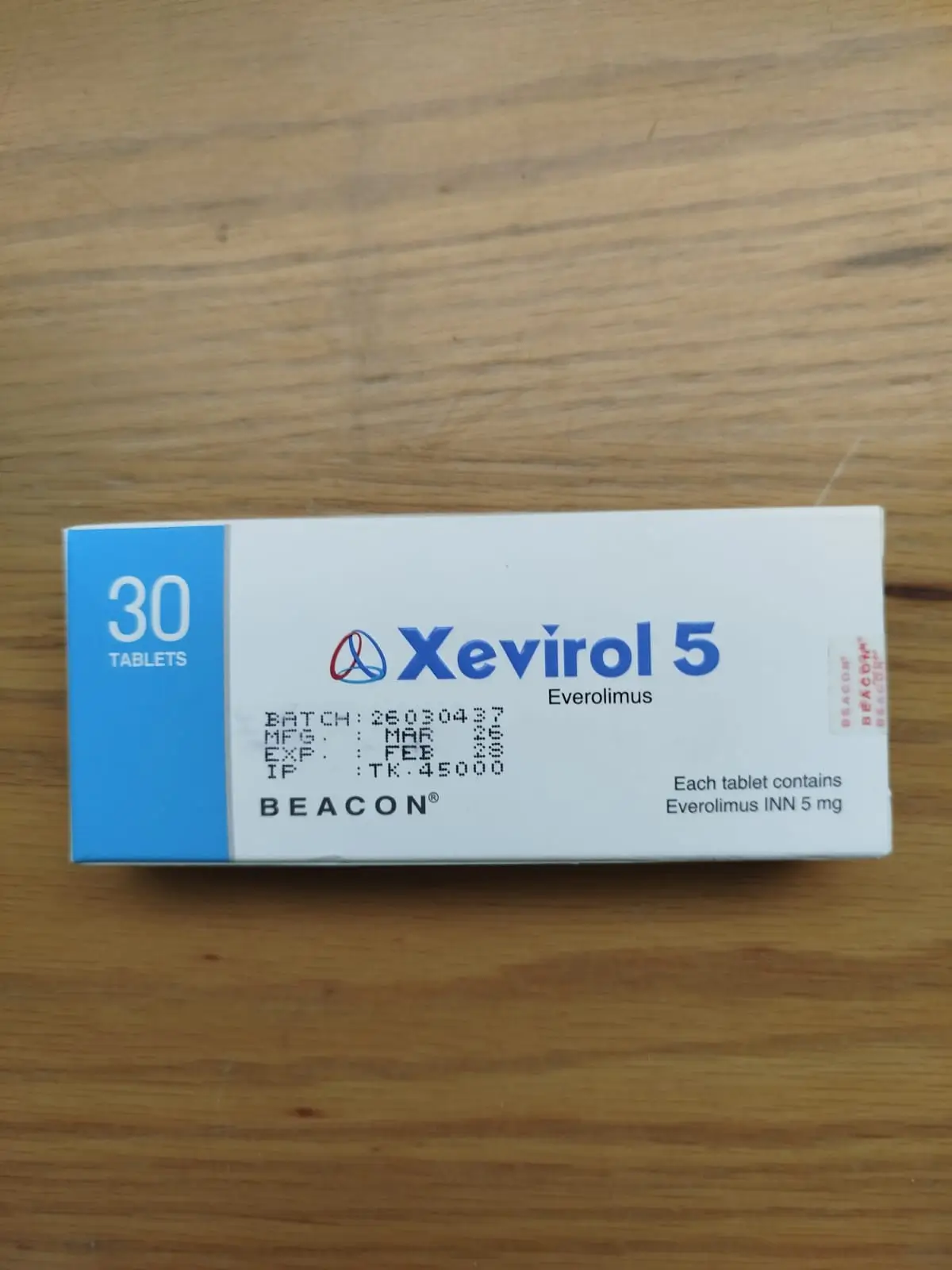 Xevirol 5mg (Everolimus) - 30 Tablets 1 xevirol 5mg everolimus 30 tab