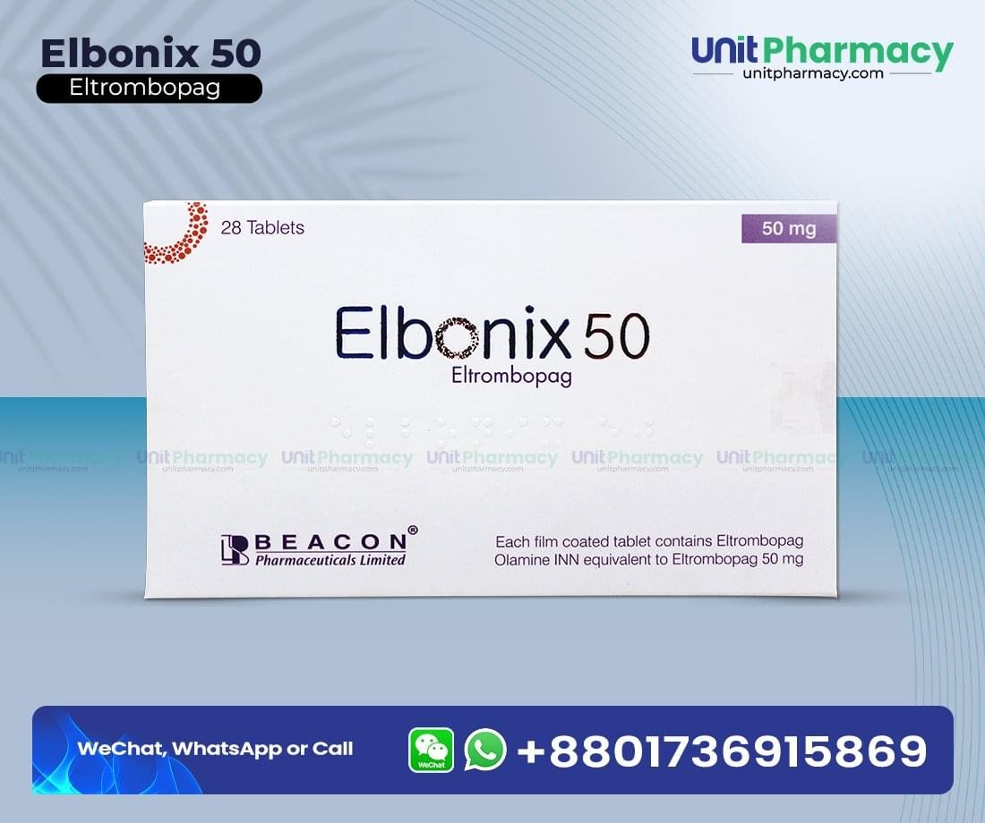 Elbonix 50 Mg (Eltrombopag) – 28 Tablets 1 elbonix 50 mg eltrombopag